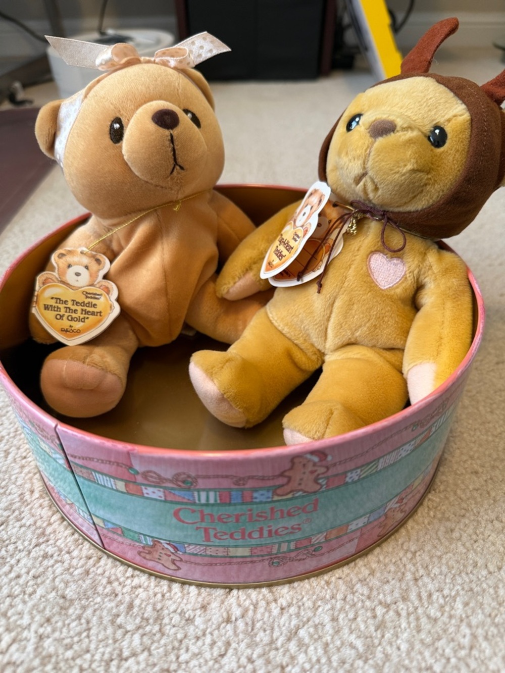 Cherished Teddies Plush Pair in Brown and Tan